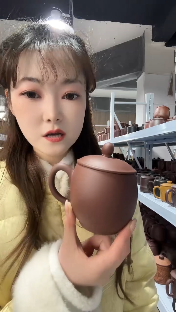 【闪购商品】紫砂盖杯紫砂盖杯紫泥龙蛋