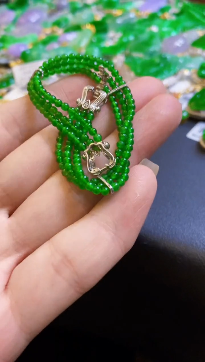 【闪购商品】定制翡翠18K金镶嵌珠链