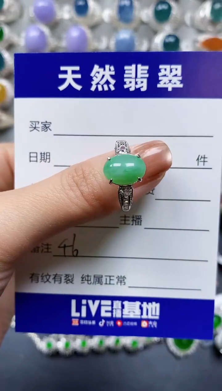 【闪购商品】翡翠戒指银S925镶嵌0046