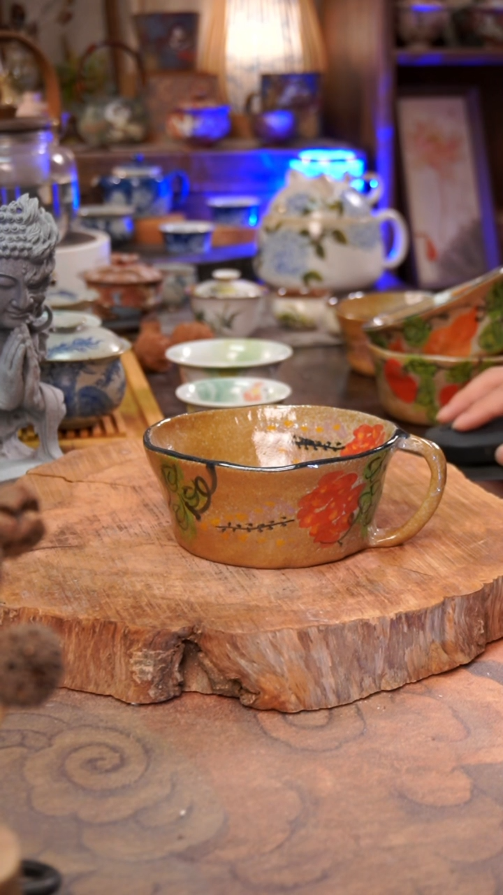 杯子紫藤花手工手绘手工手绘