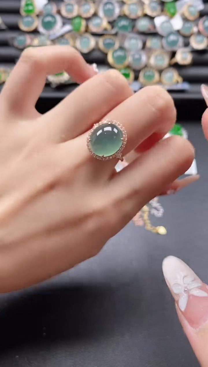 【闪购商品】翡翠戒指银S925镶嵌15151