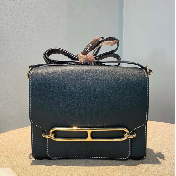 99新 Hermes/爱马仕 小花6花 猪鼻子23 松柏绿 EC皮 A刻 金扣 