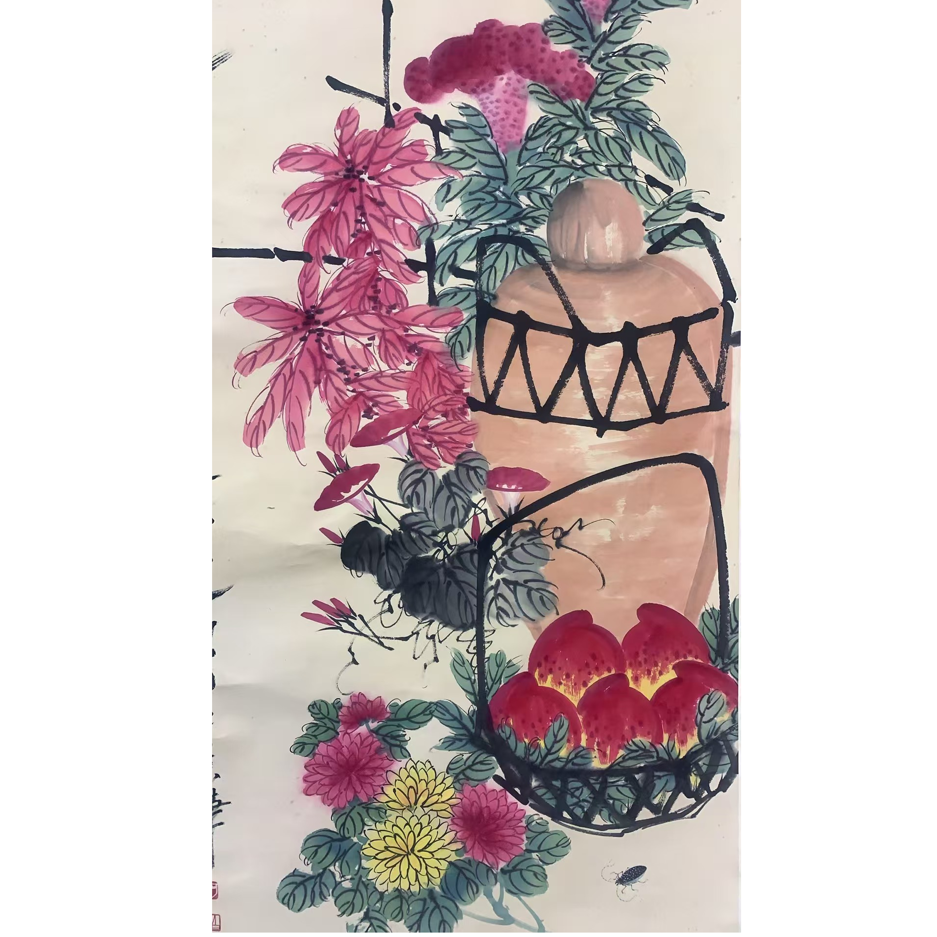 齐老款 花卉立轴 135 65 7.8平尺