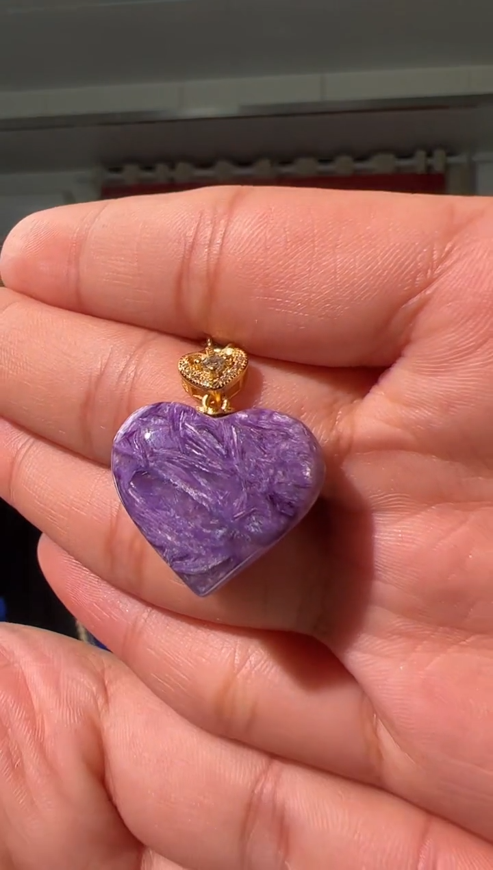 【闪购商品】查罗石（紫龙晶）吊坠(不含链)银S925镶嵌22mm紫龙晶吊坠