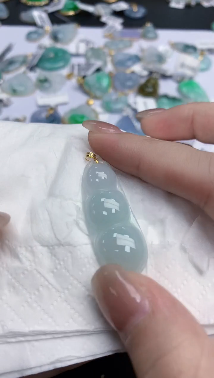 【闪购商品】翡翠颈饰18K金镶嵌天然缅甸翡翠A货