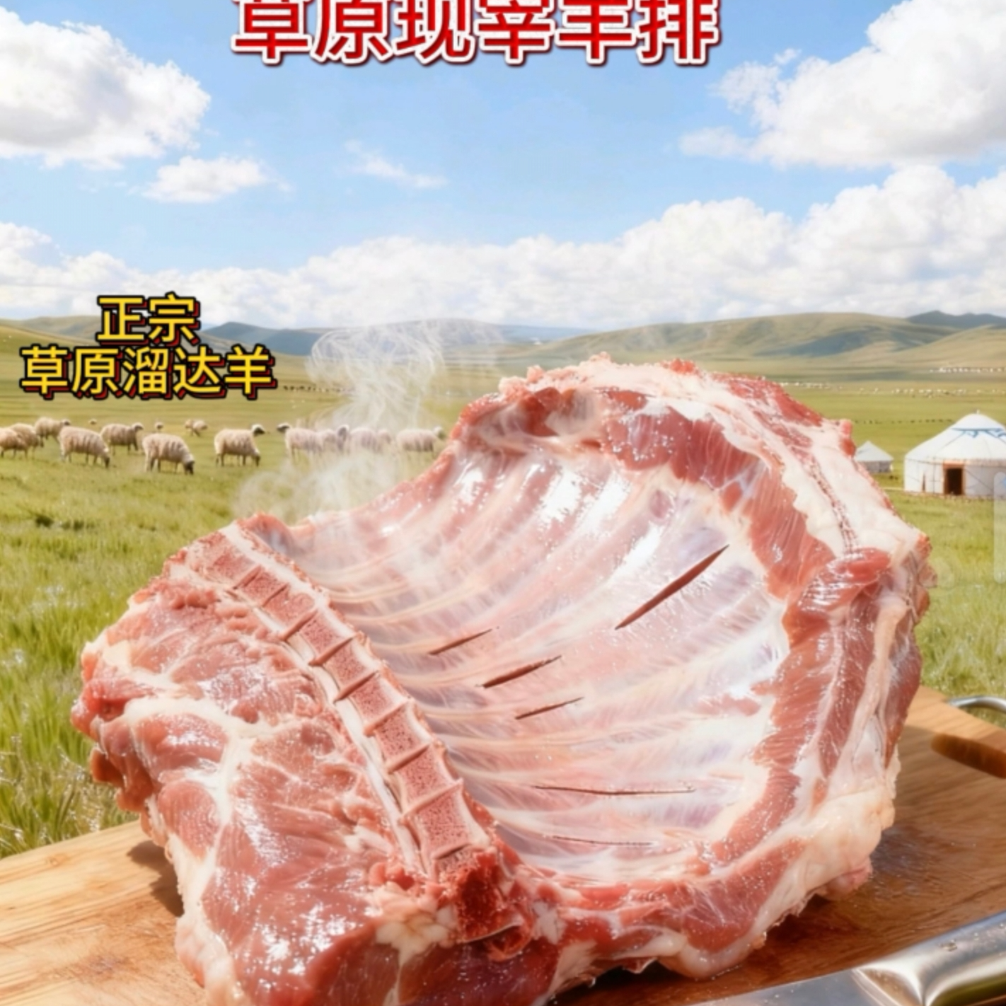 内蒙正宗草原溜达羊新鲜现宰羊排冷冻发货