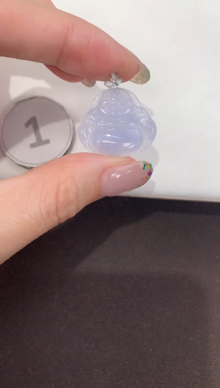 颈饰18K金镶嵌翡翠 天然缅甸a货翡翠