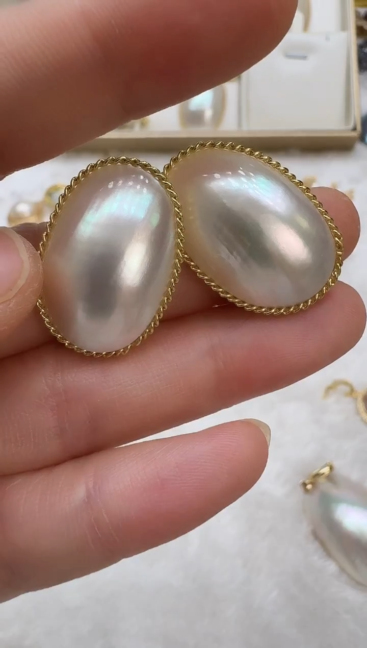 非金属925银无有边白色马贝