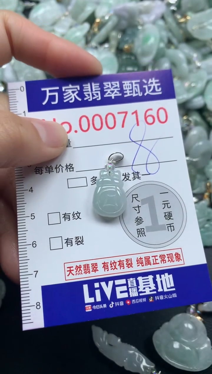 吊坠(不含链)未镶嵌翡翠7160