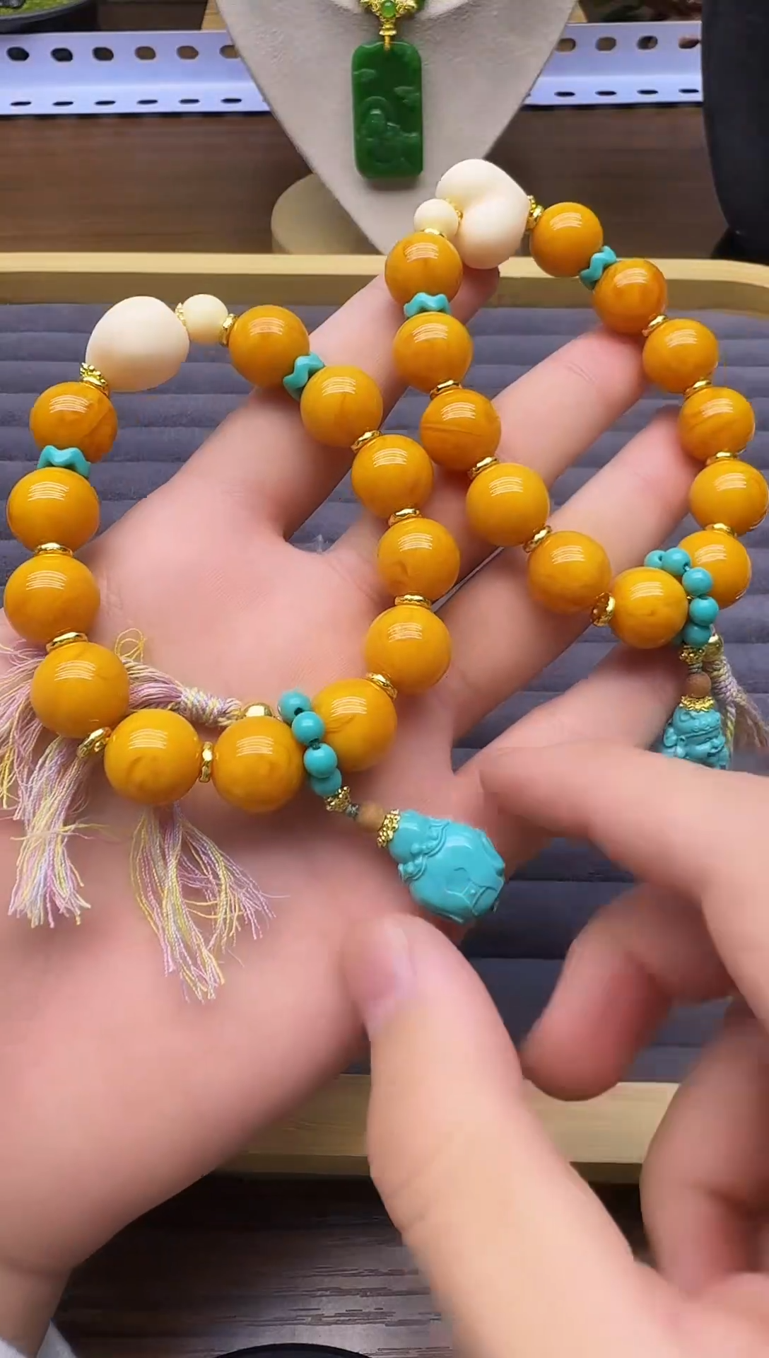 手链蜜蜡14K金镶嵌JL02     