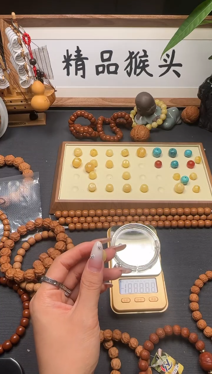 桃核吊坠蜡***@精品猴头配饰