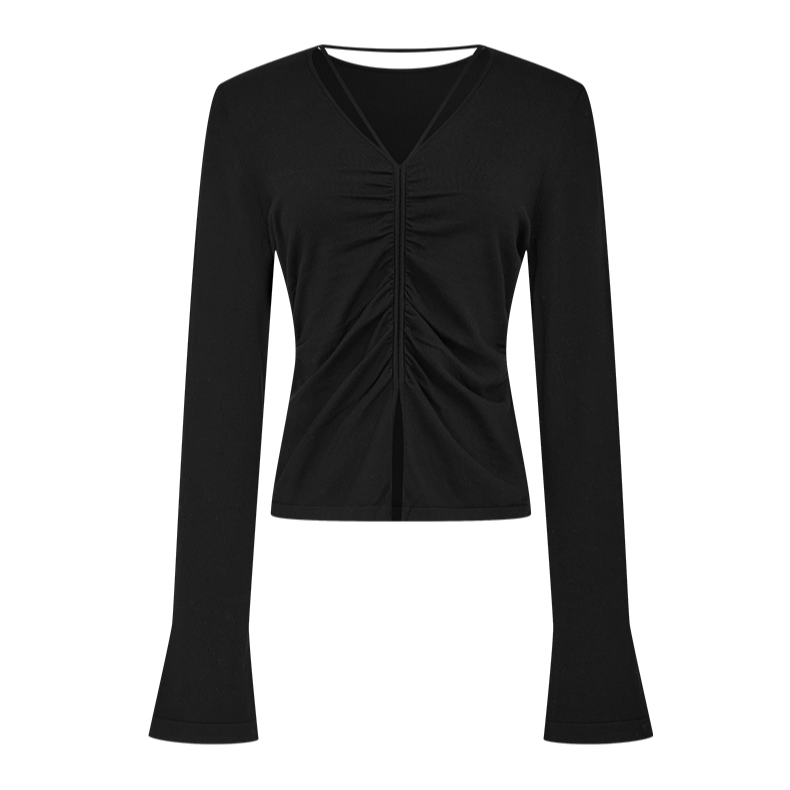 【商场同款】曼德诗醋酸针织衫新款莱赛尔天丝套头打底衫M733309164