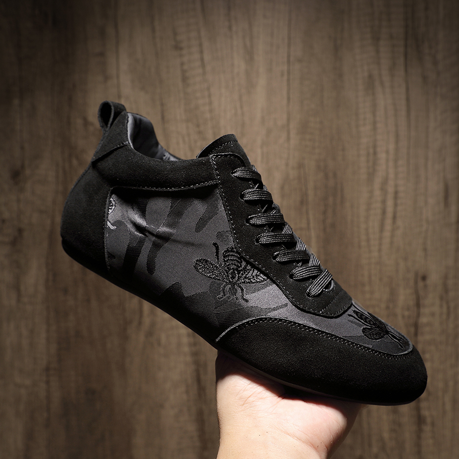 头层牛皮高帮男鞋2025秋冬新款时尚运动休闲鞋轻便软底保暖德训鞋