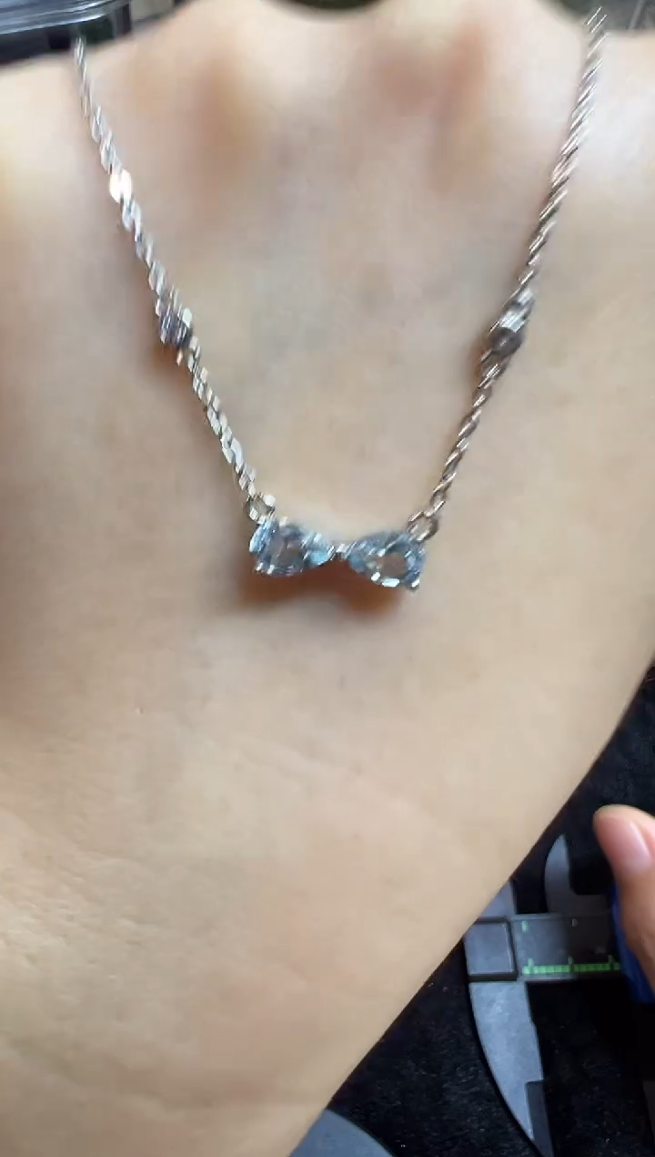 银S925镶嵌颈饰海蓝宝石1205m029多样性发其一