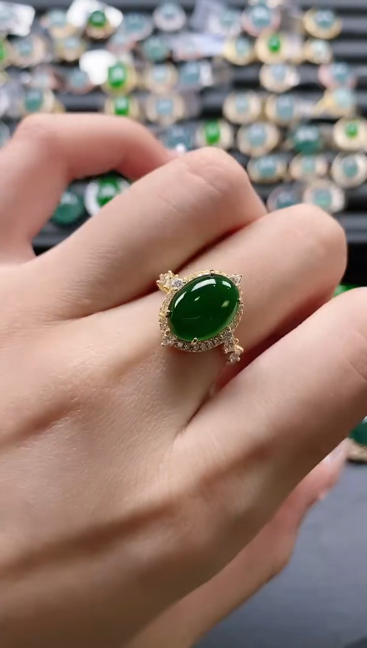 【闪购商品】翡翠戒指银S925镶嵌-600