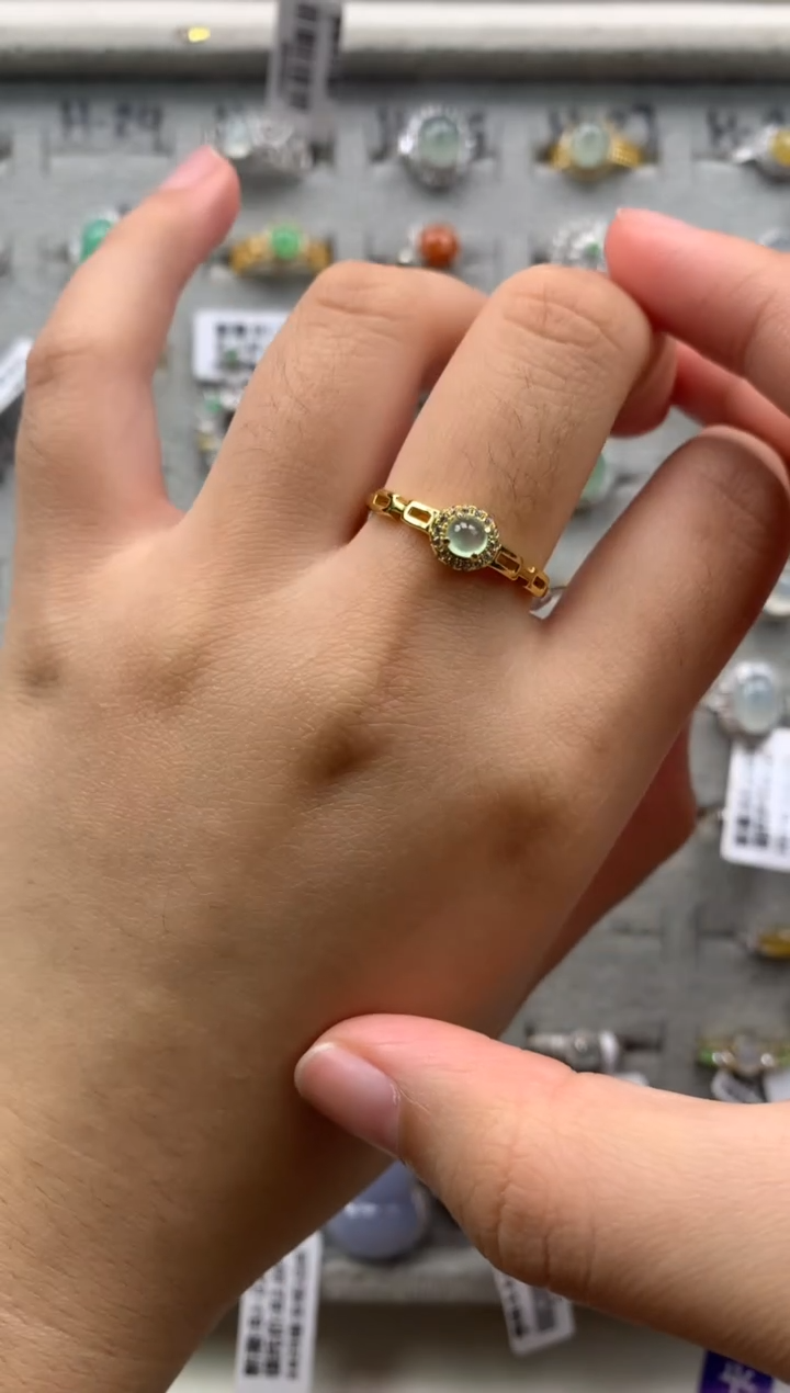 银S925镶嵌戒指翡翠22