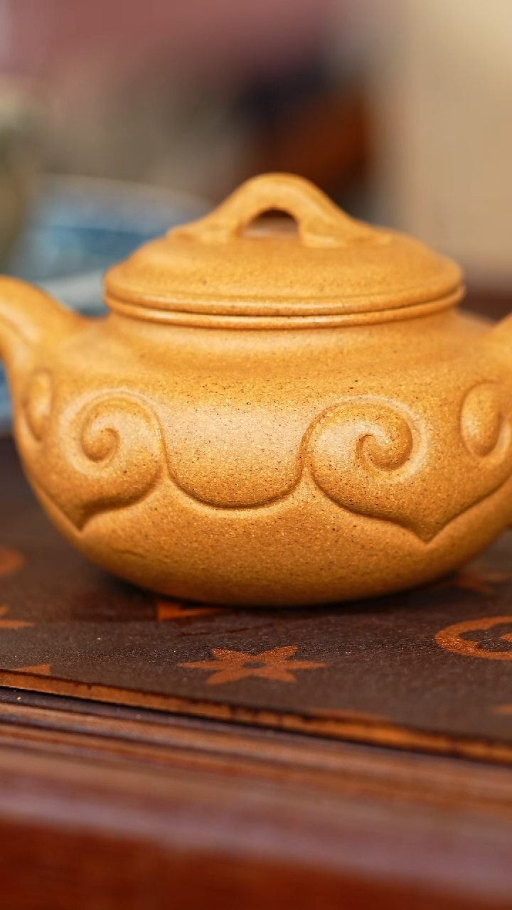 茶壶紫砂X*C至纯黄金段仿古如意