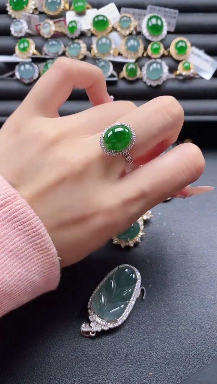 【闪购商品】翡翠戒指银S925镶嵌51151