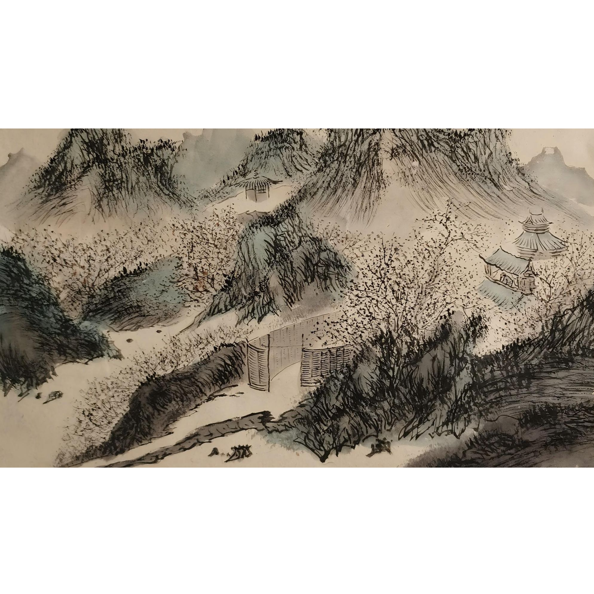 【辽拍】V240701-3-39《山水》（1.2平尺）纸本镜片 yy1210w