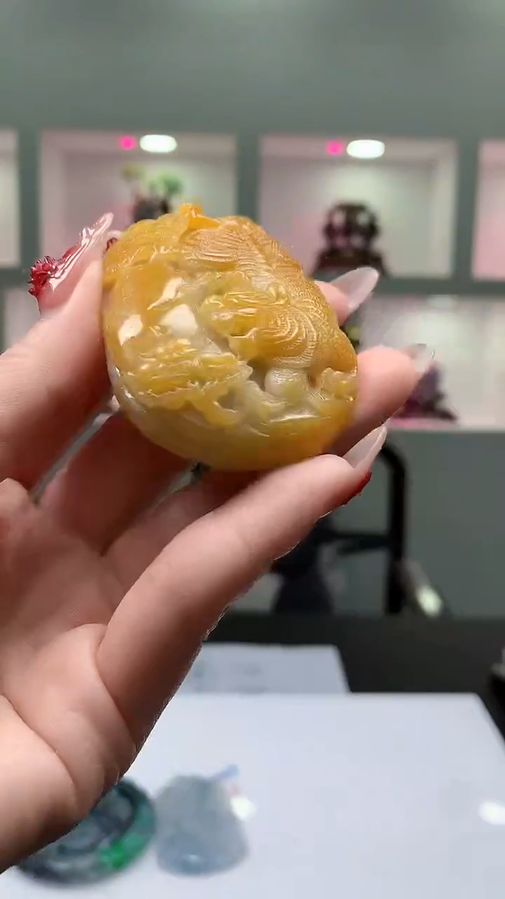 【闪购商品】定制翡翠未镶嵌1023y-毛货挂件24