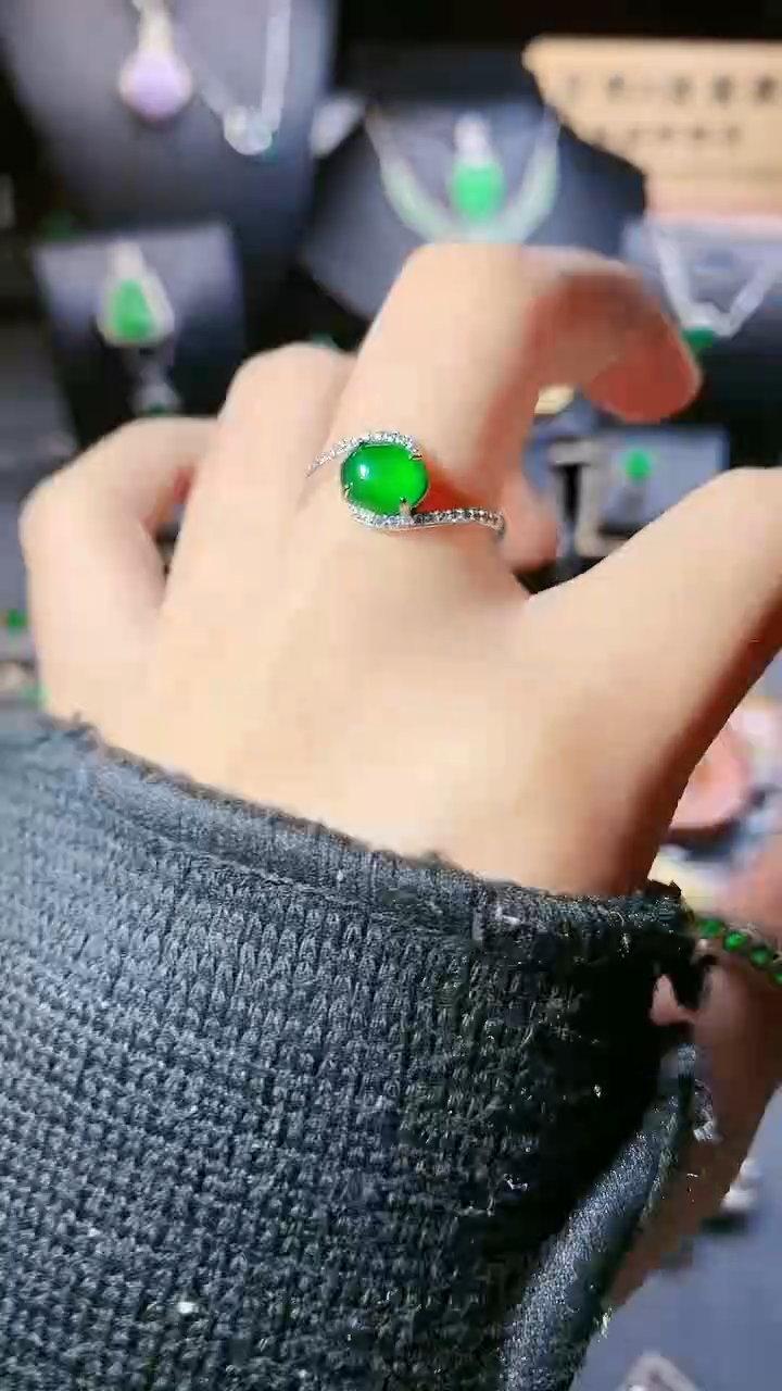 【闪购商品】翡翠戒指银S925镶嵌戒指