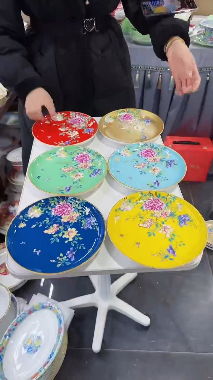 【闪购商品】瓷片8英寸景德镇满花深盘6个