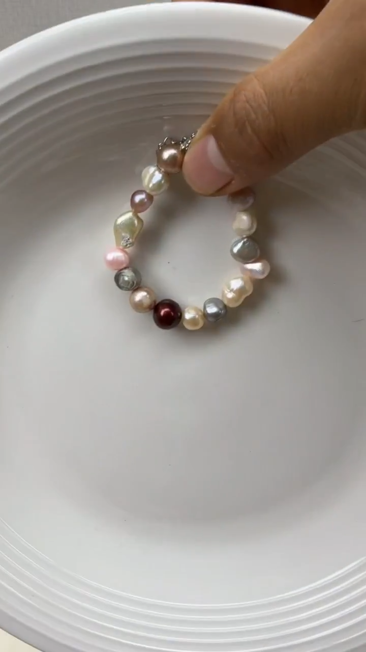 颈饰银S925镀金镶嵌淡水珍珠6