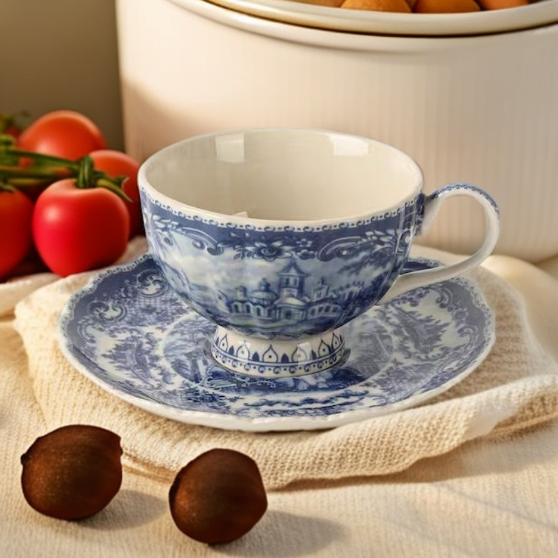 【RA家】200ML（欧洲名画）蓝堡人物咖啡杯碟 欧式茶杯碟 微瑕不售后