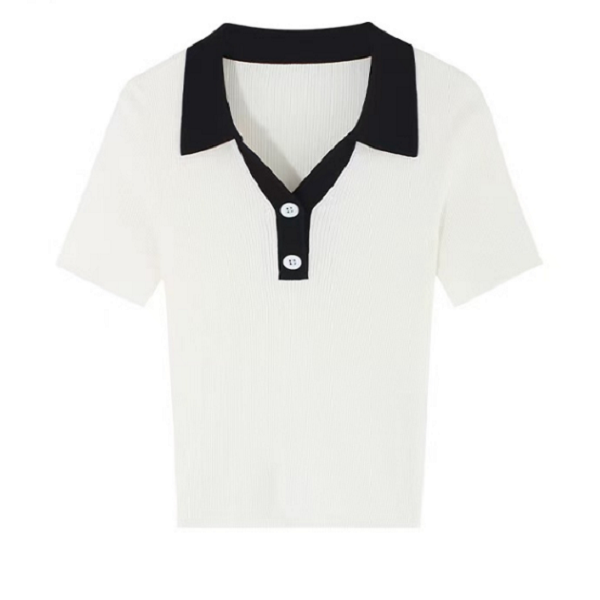 25s夏季新款时尚百搭休闲白色POLO衫-698（BM061）