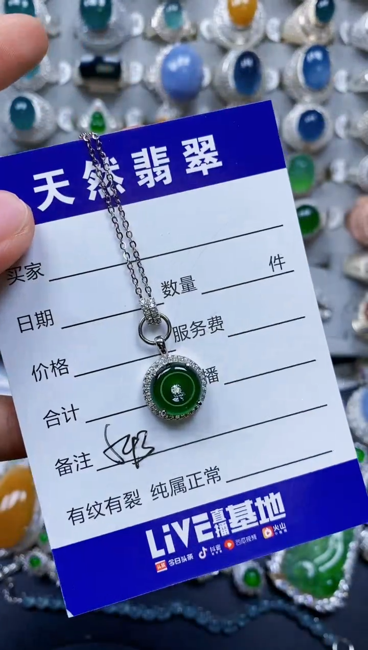 【闪购商品】翡翠颈饰银S925镶嵌0543