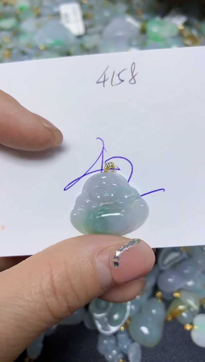 【闪购商品】翡翠挂件18K金镶嵌 天然翡翠A货