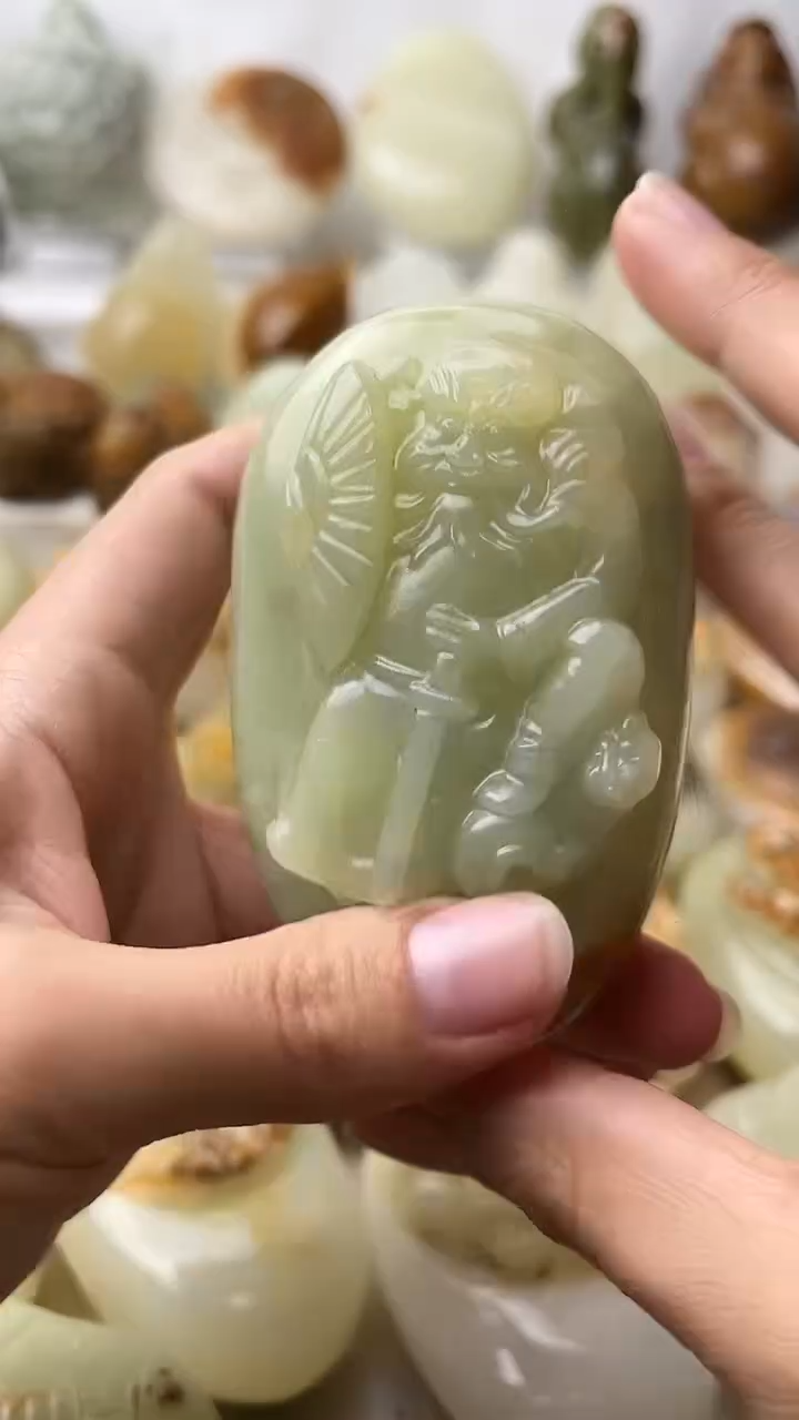石材古青石棉纹正常不退换钟馗微瑕