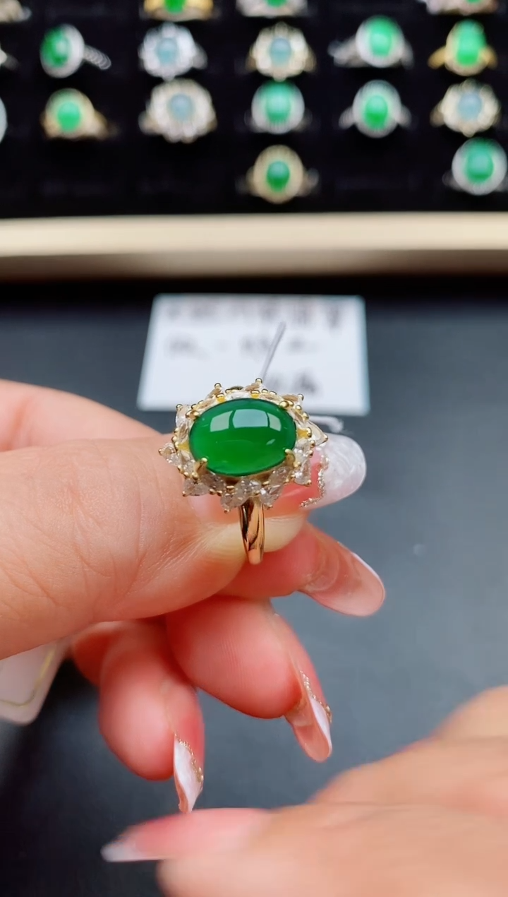 【闪购商品】翡翠戒指银S925镶嵌50800