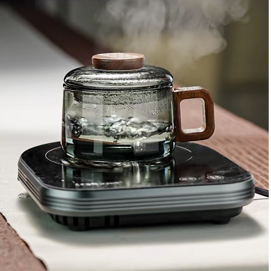 玻璃泡茶杯家用防烫带把耐热茶水分离日式咖啡杯敦敦杯