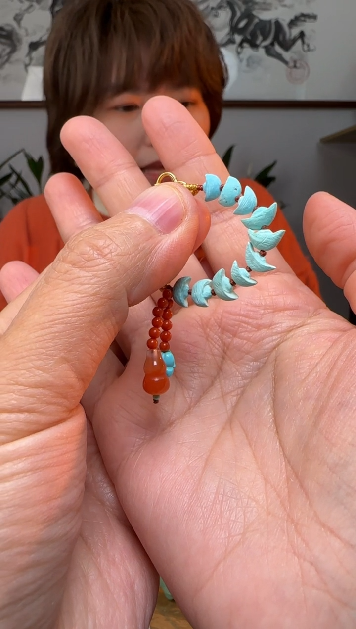 【闪购商品】绿松石挂饰银S925镶嵌时尚百搭A1722