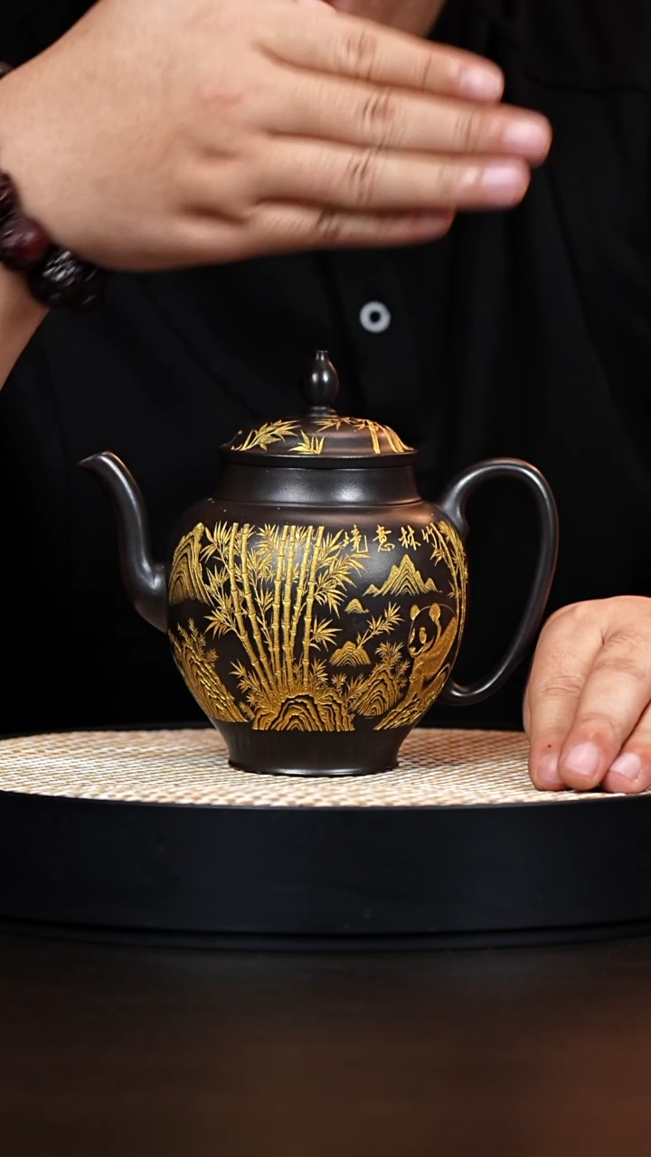 茶壶紫砂宫灯 石黄 竹 