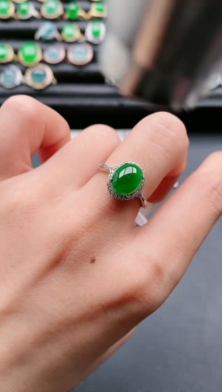 【闪购商品】翡翠戒指银S925镶嵌11111111