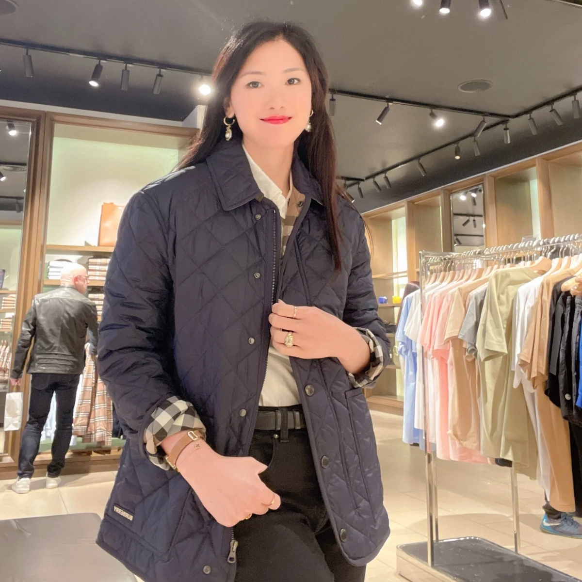 未使用 BURBERRY/博柏利 翻领拉链长袖夹克外套 女款