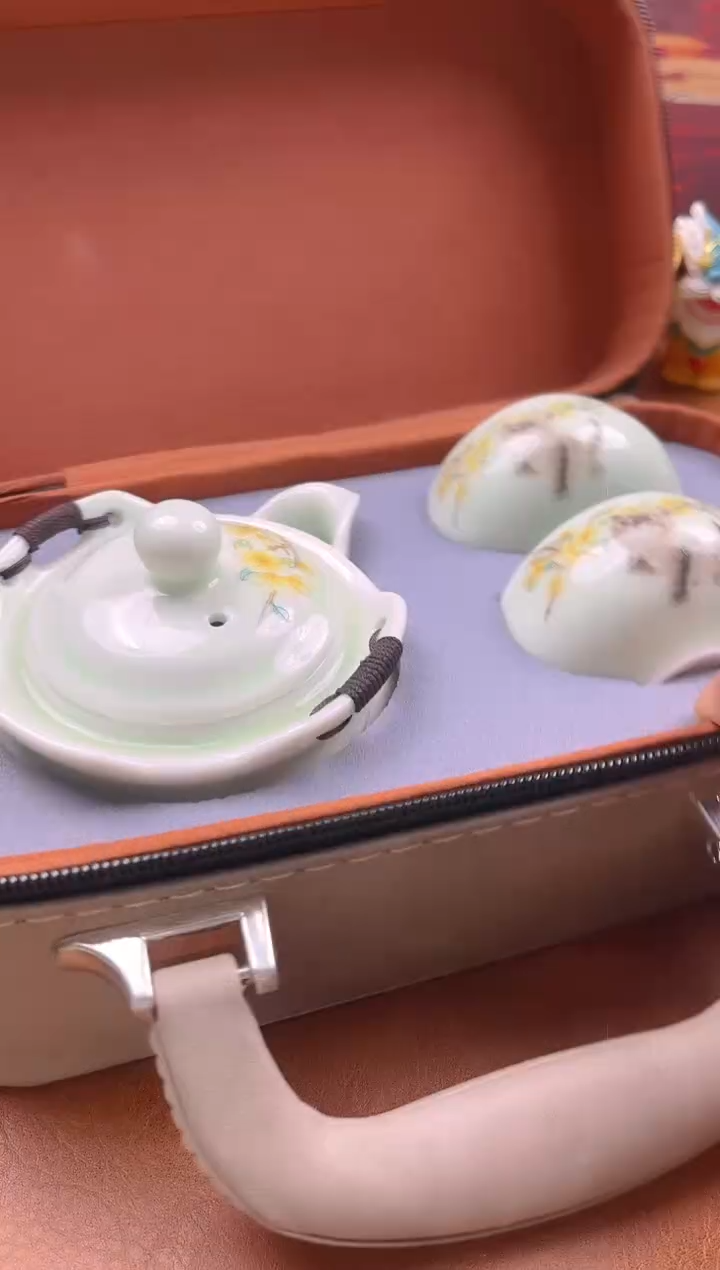 陶瓷茶具摆件旅行套组