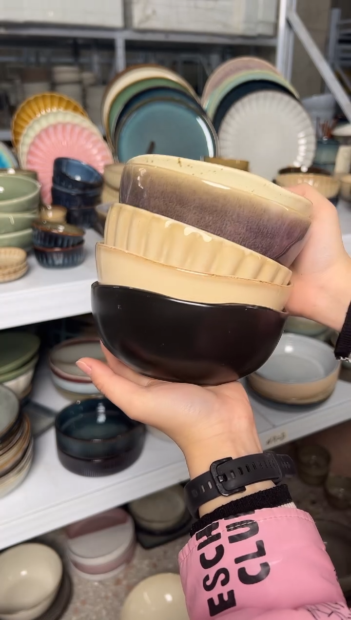 陶瓷外贸尾货瑕疵满20包邮X5 大号米饭碗组合