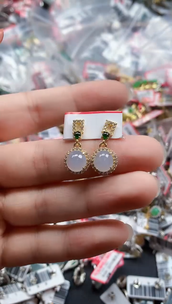 银S925镶嵌戒指翡翠天然A货缅甸翡翠