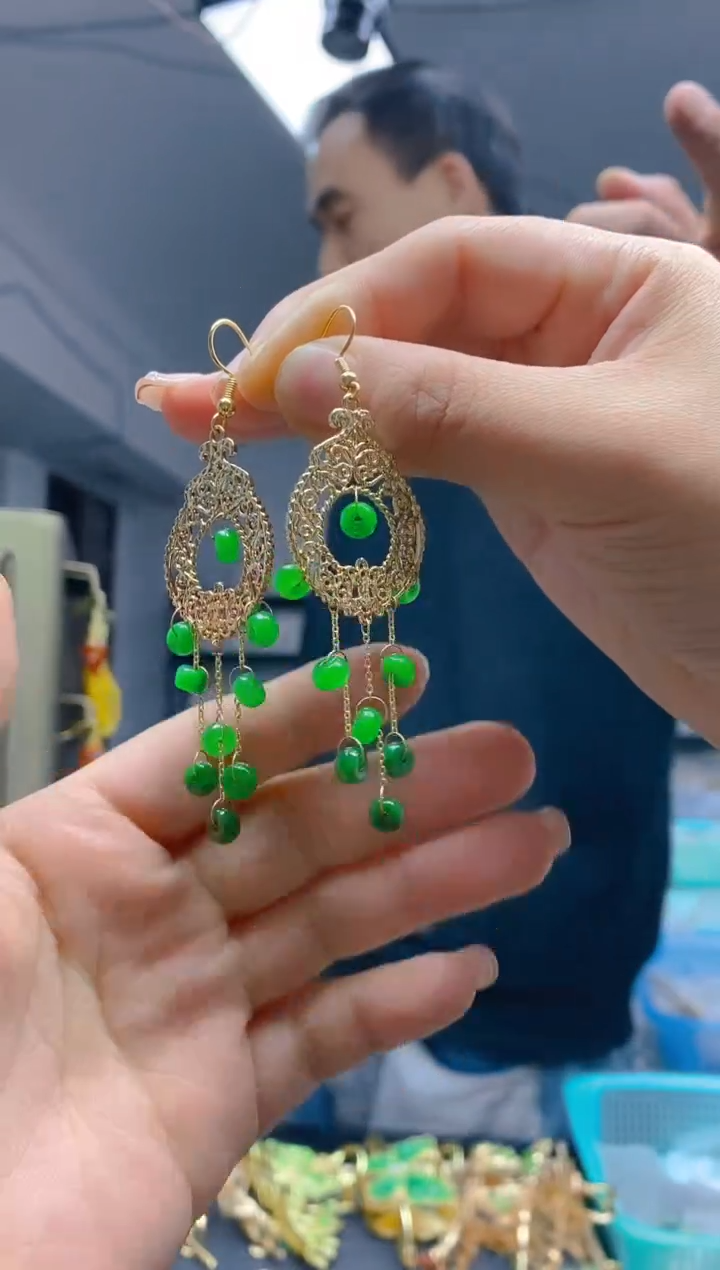 【闪购商品】翡翠耳饰合金0147翡翠耳钩