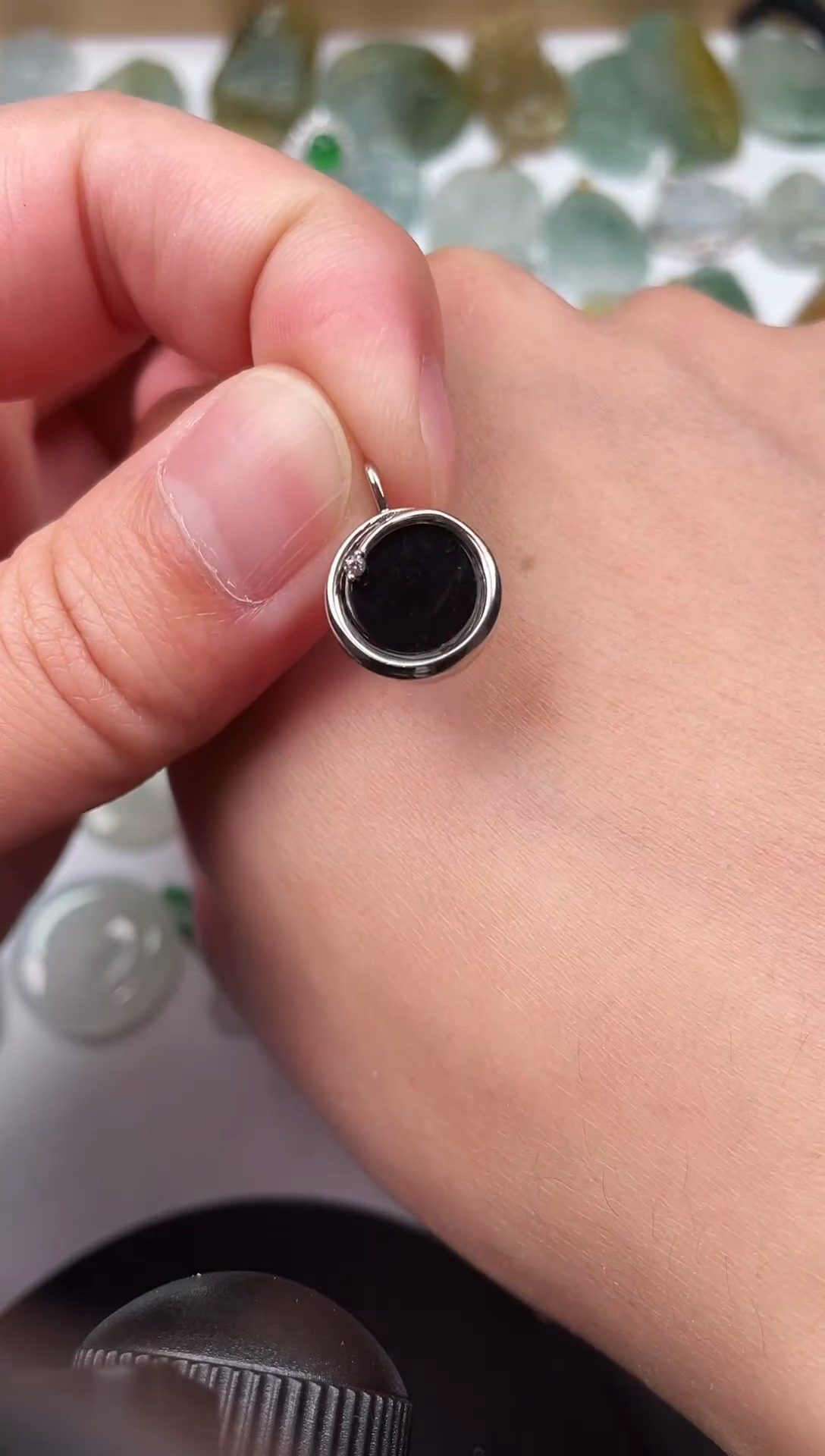 颈饰银S925镶嵌翡翠天然翡翠A货