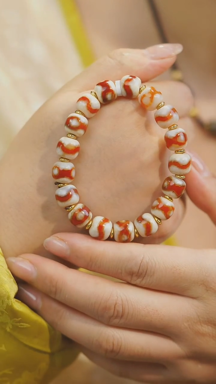 【闪购商品】水晶手串未镶嵌多样性发其一（橘料牙牙坛城）