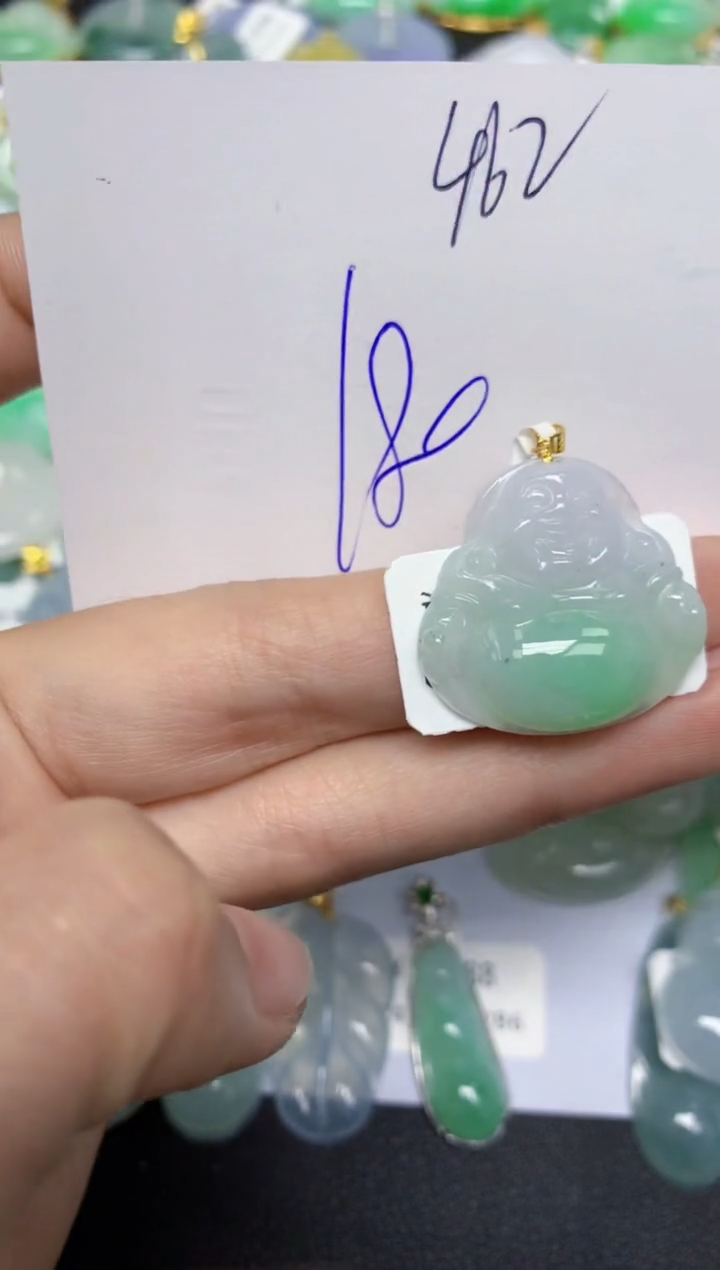 【闪购商品】翡翠颈饰18K金镶嵌 天然翡翠A货