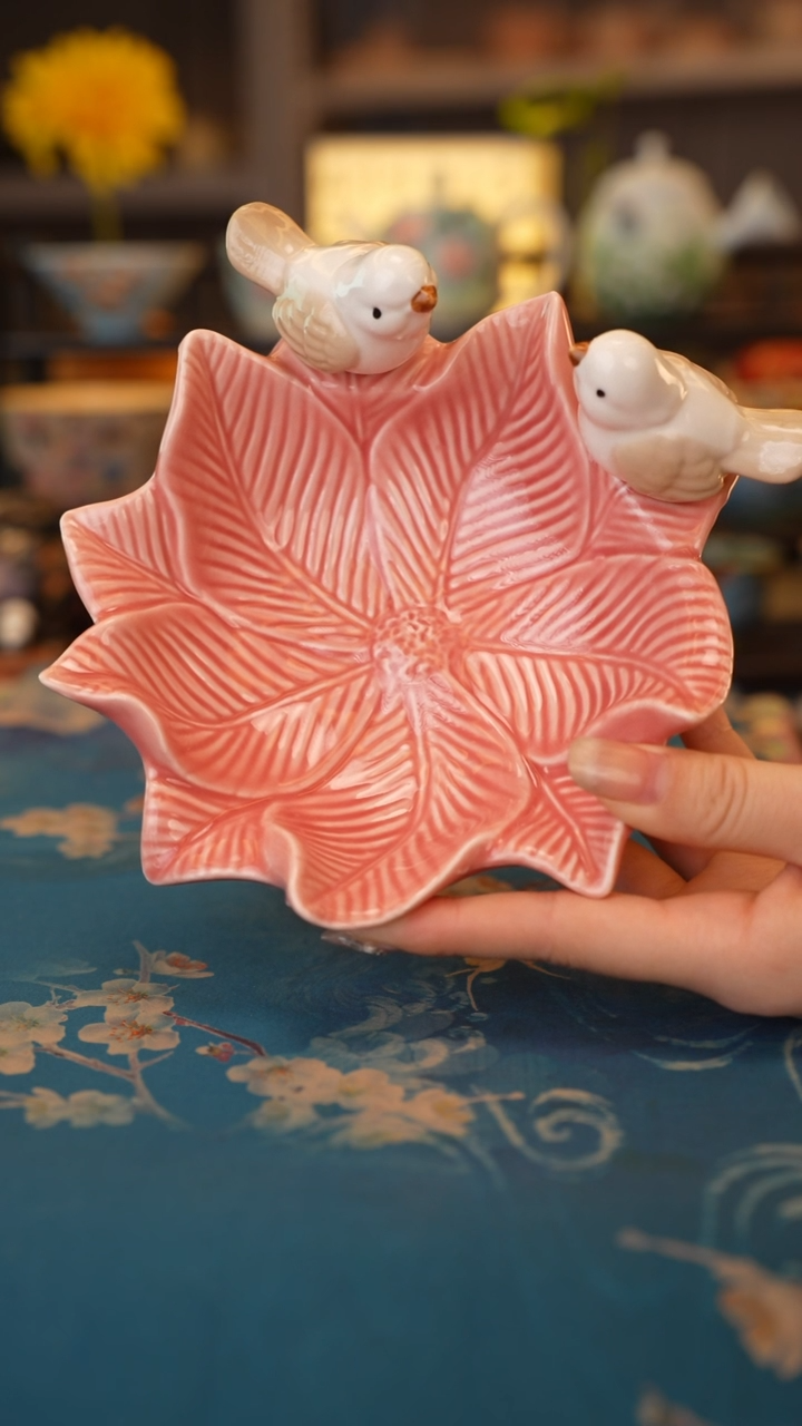 【闪购商品】福利品 粉色花朵果盘