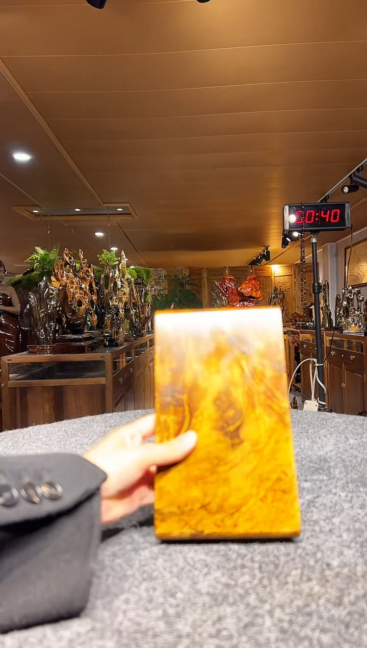 金丝楠木雕款存*摆件