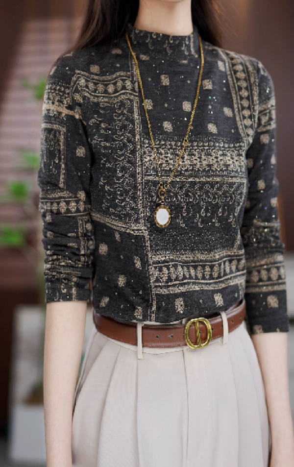 GZ723新款时尚百搭气质减龄长袖上衣-鸽子