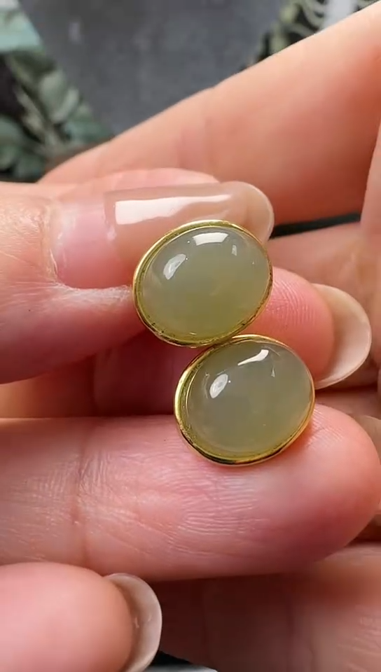 【闪购商品】和田玉耳饰银S925镶嵌和田玉