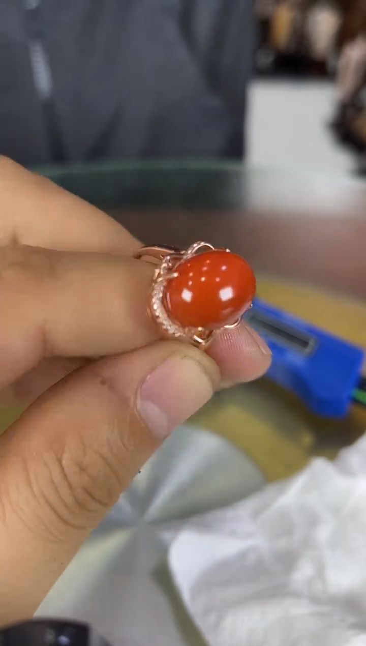 保山天然南红戒指